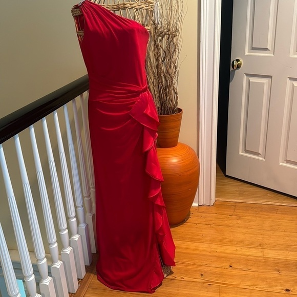 Betsy Adam’s red dress with diamonds on the shoulder. Made in USA 🇺🇸 - Picture 1 of 13